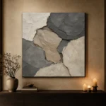 Neutral Stone Abstract Wabi Sabi Wall Art Canvas Print - Image 7