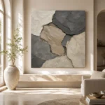 Neutral Stone Abstract Wabi Sabi Wall Art Canvas Print - Image 8