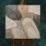 Sculptural Stone Abstract Wabi Sabi Wall Art Canvas Print - Image 2