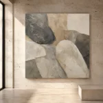 Sculptural Stone Abstract Wabi Sabi Wall Art Canvas Print - Image 3