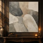 Sculptural Stone Abstract Wabi Sabi Wall Art Canvas Print - Image 4