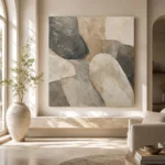 Sculptural Stone Abstract Wabi Sabi Wall Art Canvas Print - Image 8