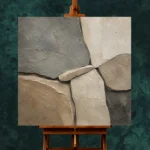 Slate Stone Abstract Wabi Sabi Wall Art Canvas Print - Image 2