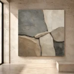 Slate Stone Abstract Wabi Sabi Wall Art Canvas Print - Image 3