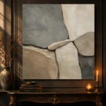 Slate Stone Abstract Wabi Sabi Wall Art Canvas Print - Image 4