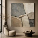 Slate Stone Abstract Wabi Sabi Wall Art Canvas Print - Image 6