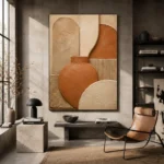 Aged Clay Terracotta Wabi Sabi Wall Art Canvas Print - Image 3
