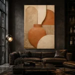 Aged Clay Terracotta Wabi Sabi Wall Art Canvas Print - Image 4