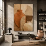 Burnt Terracotta Clay Wabi Sabi Wall Art Canvas Print - Image 3