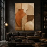 Burnt Terracotta Clay Wabi Sabi Wall Art Canvas Print - Image 4