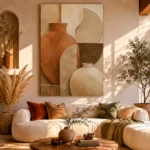 Burnt Terracotta Clay Wabi Sabi Wall Art Canvas Print - Image 8