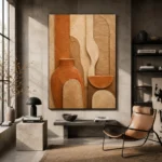 Desert Clay Terracotta Wabi Sabi Wall Art Canvas Print - Image 3