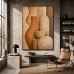 Refined Clay Terracotta Wabi Sabi Wall Art Canvas Print - Image 3