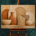 Organic Clay Terracotta Wabi Sabi Wall Art Canvas Print - Image 2