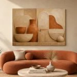Aged Clay Terracotta Wabi Sabi Wall Art Canvas Print - Image 3