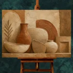 Weathered Clay Terracotta Wabi Sabi Wall Art Canvas Print - Image 2