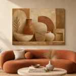 Weathered Clay Terracotta Wabi Sabi Wall Art Canvas Print - Image 3
