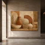 Weathered Clay Terracotta Wabi Sabi Wall Art Canvas Print - Image 5