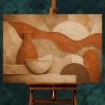 Flowing Clay Terracotta Wabi Sabi Wall Art Canvas Print - Image 2