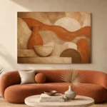 Flowing Clay Terracotta Wabi Sabi Wall Art Canvas Print - Image 3