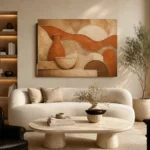 Flowing Clay Terracotta Wabi Sabi Wall Art Canvas Print - Image 6