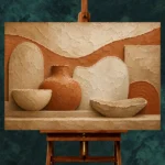 Refined Clay Terracotta Wabi Sabi Wall Art Canvas Print - Image 2