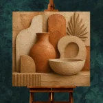 Organic Clay Terracotta Wabi Sabi Wall Art Canvas Print - Image 2
