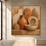 Organic Clay Terracotta Wabi Sabi Wall Art Canvas Print - Image 3