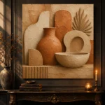 Organic Clay Terracotta Wabi Sabi Wall Art Canvas Print - Image 4