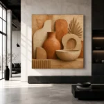 Organic Clay Terracotta Wabi Sabi Wall Art Canvas Print - Image 5