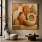 Organic Clay Terracotta Wabi Sabi Wall Art Canvas Print - Image 6