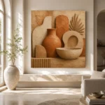 Organic Clay Terracotta Wabi Sabi Wall Art Canvas Print - Image 8