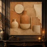 Terracotta Earth Tones Wabi Sabi Wall Art Canvas Print - Image 4