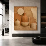 Terracotta Earth Tones Wabi Sabi Wall Art Canvas Print - Image 5