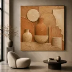 Terracotta Earth Tones Wabi Sabi Wall Art Canvas Print - Image 6