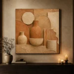 Terracotta Earth Tones Wabi Sabi Wall Art Canvas Print - Image 7