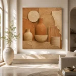 Terracotta Earth Tones Wabi Sabi Wall Art Canvas Print - Image 8