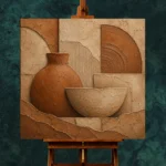 Burnt Terracotta Wabi Sabi Wall Art Canvas Print - Image 2