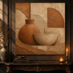 Burnt Terracotta Wabi Sabi Wall Art Canvas Print - Image 4