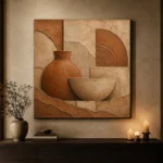 Burnt Terracotta Wabi Sabi Wall Art Canvas Print - Image 7