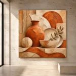 Terracotta Sculptural Forms Wabi Sabi Wall Art Canvas Print - Image 3