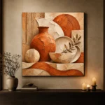 Terracotta Sculptural Forms Wabi Sabi Wall Art Canvas Print - Image 7