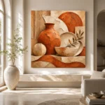 Terracotta Sculptural Forms Wabi Sabi Wall Art Canvas Print - Image 8