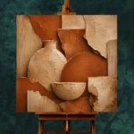 Deep Terracotta Earth Textures Wabi Sabi Wall Art Canvas Print - Image 2