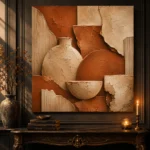 Deep Terracotta Earth Textures Wabi Sabi Wall Art Canvas Print - Image 4