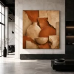 Deep Terracotta Earth Textures Wabi Sabi Wall Art Canvas Print - Image 5
