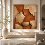 Deep Terracotta Earth Textures Wabi Sabi Wall Art Canvas Print - Image 8