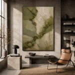 Olive Moss Botanical Wabi Sabi Wall Art Canvas Print - Image 3