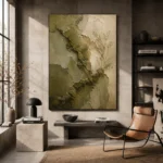 Forest Moss Olive Textures Wabi Sabi Wall Art Canvas Print - Image 3