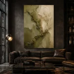 Forest Moss Olive Textures Wabi Sabi Wall Art Canvas Print - Image 4